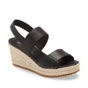 Eileen Fisher Winnie Espadrille Wedge Sandal (Black) 6.5M NWOB